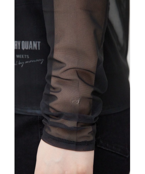 AZUL by moussy（アズールバイマウジー）の「MARY QUANT×AZUL　シアータトゥートップス（Tシャツ/カットソー・レディース・ブラック/ライトベージュ・FREE）」の20枚目の写真