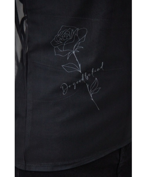 AZUL by moussy（アズールバイマウジー）の「MARY QUANT×AZUL　シアータトゥートップス（Tシャツ/カットソー・レディース・ブラック/ライトベージュ・FREE）」の19枚目の写真