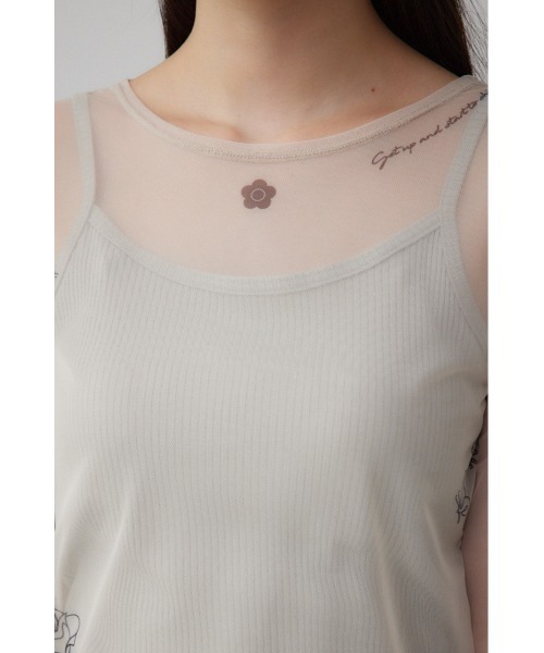 AZUL by moussy（アズールバイマウジー）の「MARY QUANT×AZUL　シアータトゥートップス（Tシャツ/カットソー・レディース・ブラック/ライトベージュ・FREE）」の9枚目の写真