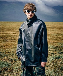 glamb(O)High Neck Leather Shirt / nClbNU[Vc(Vc/uEX)