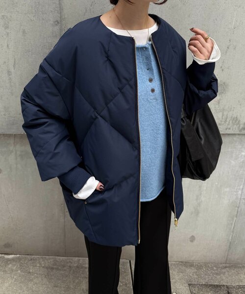 【新品タグ付き】コラージュガリャルダガランテ ダンボールノーカラージャケット セール】ノーカラーダウンコート（ダウンジャケット/コート