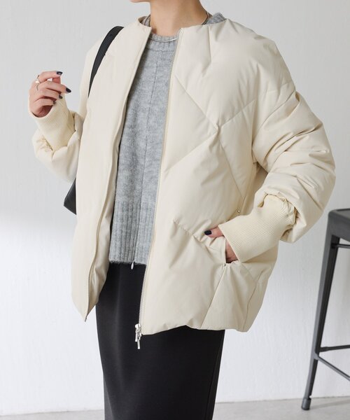 ノーカラーダウンコート（ダウンジャケット/コート）｜COLLAGE