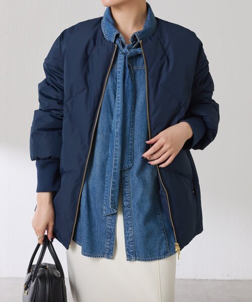 セール】ノーカラーダウンコート/WEB限定（ダウンジャケット/コート