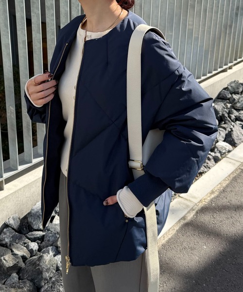 ノーカラーダウンコート（ダウンジャケット/コート）｜COLLAGE