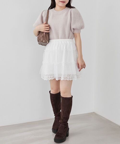 MAJESTIC LEGON(マジェスティックレゴン)の「チュールレースミニスカパン(その他パンツ・レディース・アイボリー/ブラック・MEDIUM)」の21枚目の写真