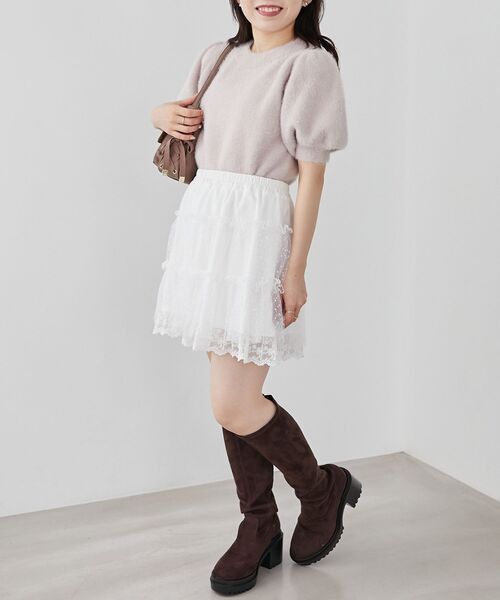 MAJESTIC LEGON(マジェスティックレゴン)の「チュールレースミニスカパン(その他パンツ・レディース・アイボリー/ブラック・MEDIUM)」の22枚目の写真