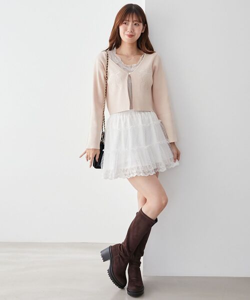 MAJESTIC LEGON(マジェスティックレゴン)の「チュールレースミニスカパン(その他パンツ・レディース・アイボリー/ブラック・MEDIUM)」の5枚目の写真