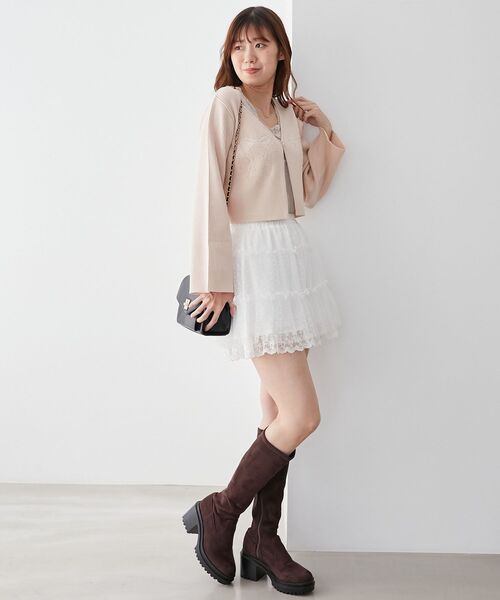 MAJESTIC LEGON(マジェスティックレゴン)の「チュールレースミニスカパン(その他パンツ・レディース・アイボリー/ブラック・MEDIUM)」の6枚目の写真