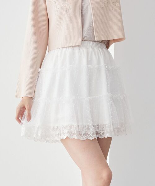 MAJESTIC LEGON(マジェスティックレゴン)の「チュールレースミニスカパン(その他パンツ・レディース・アイボリー/ブラック・MEDIUM)」の8枚目の写真