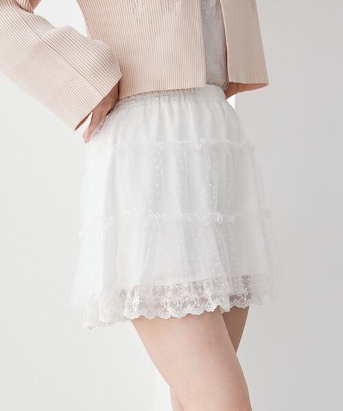 MAJESTIC LEGON(マジェスティックレゴン)の「チュールレースミニスカパン(その他パンツ・レディース・アイボリー/ブラック・MEDIUM)」の9枚目の写真