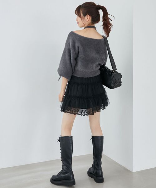 MAJESTIC LEGON(マジェスティックレゴン)の「チュールレースミニスカパン(その他パンツ・レディース・アイボリー/ブラック・MEDIUM)」の14枚目の写真