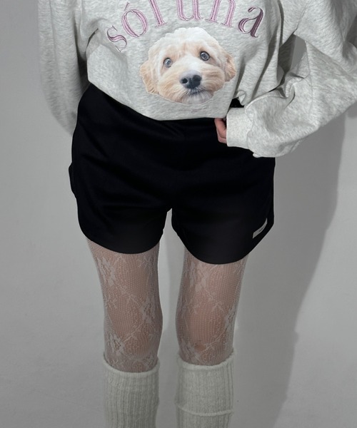 INTER FACTORY(インターファクトリー)の「soluna - ハイウエストショートパンツ - made in INTER FACTORY(その他パンツ・レディース・ブラック・SMALL/MEDIUM)」の1枚目の写真