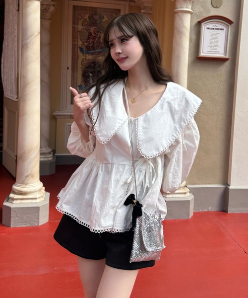 INTER FACTORY(インターファクトリー)の「soluna - ハイウエストショートパンツ - made in INTER FACTORY(その他パンツ・レディース・ブラック・SMALL/MEDIUM)」の14枚目の写真