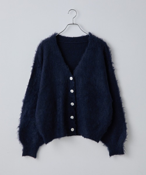 COLONY 2139（コロニートゥーワンスリーナイン）の「モヘアタッチカーディガン（カーディガン/ボレロ・レディース・ブラック/モカ/ネイビー/パープル/グリーン/オフホワイト/チャコールグレー/ブルー・FREE）」の18枚目の写真