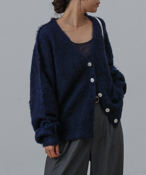 COLONY 2139（コロニートゥーワンスリーナイン）の「モヘアタッチカーディガン（カーディガン/ボレロ・レディース・ブラック/モカ/ネイビー/パープル/グリーン/オフホワイト/チャコールグレー/ブルー・FREE）」の22枚目の写真
