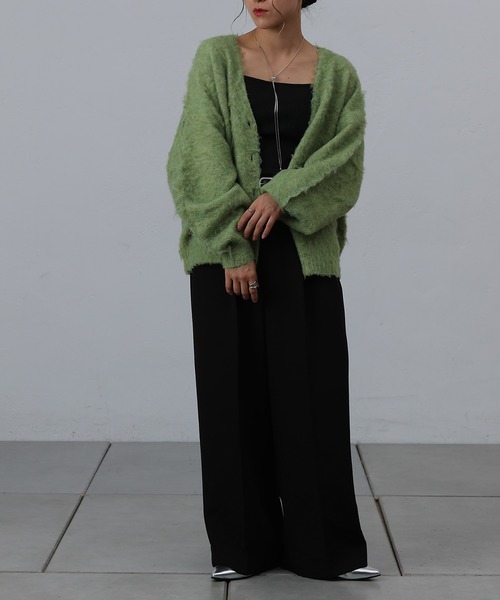 COLONY 2139（コロニートゥーワンスリーナイン）の「モヘアタッチカーディガン（カーディガン/ボレロ・レディース・ブラック/モカ/ネイビー/パープル/グリーン/オフホワイト/チャコールグレー/ブルー・FREE）」の14枚目の写真