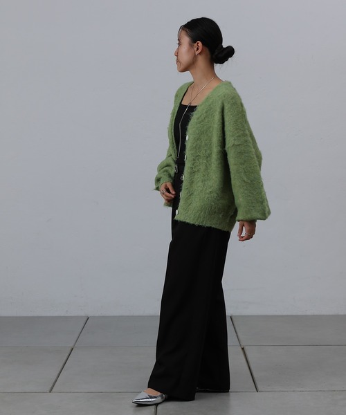 COLONY 2139（コロニートゥーワンスリーナイン）の「モヘアタッチカーディガン（カーディガン/ボレロ・レディース・ブラック/モカ/ネイビー/パープル/グリーン/オフホワイト/チャコールグレー/ブルー・FREE）」の16枚目の写真