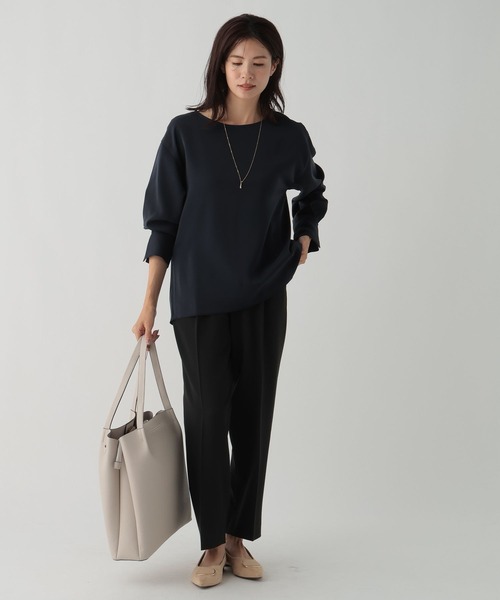 Elura(エルーラ)の「ダブルクロスプルオーバー/139365(Tシャツ/カットソー・レディース・チャコールグレー/ネイビー/ホワイト・LARGE/MEDIUM)」の8枚目の写真