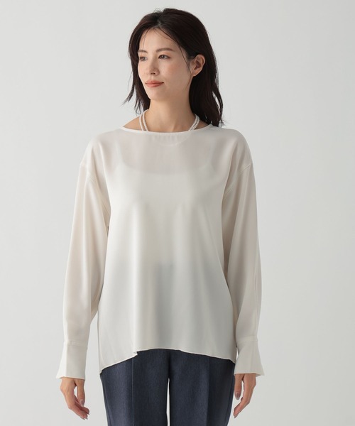 Elura(エルーラ)の「ダブルクロスプルオーバー/139365(Tシャツ/カットソー・レディース・チャコールグレー/ネイビー/ホワイト・LARGE/MEDIUM)」の11枚目の写真