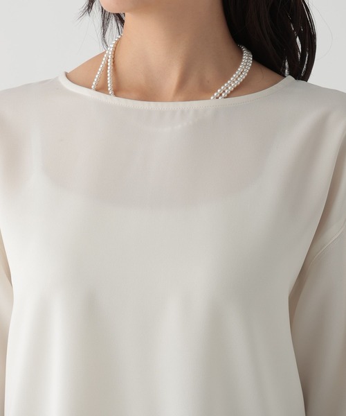 Elura(エルーラ)の「ダブルクロスプルオーバー/139365(Tシャツ/カットソー・レディース・チャコールグレー/ネイビー/ホワイト・LARGE/MEDIUM)」の14枚目の写真