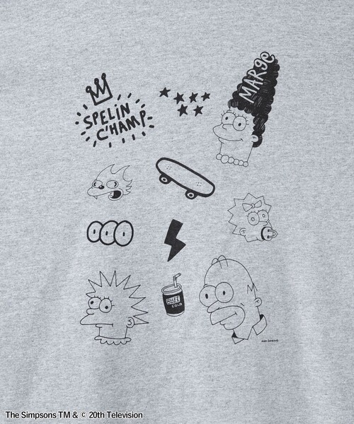 The Simpsons（ザ・シンプソンズ）の「THE SIMPSONS / ROCK STANLEY（ロックスタンレー）別注プリントロングTシャツ（Tシャツ/カットソー・メンズ・ダークグレー・M/L/XL）」の12枚目の写真