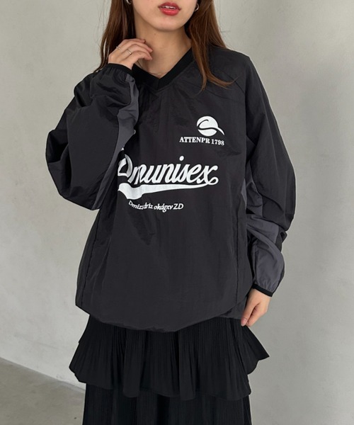 MYMOOD.（マイムード）の「ナイロンユニフォーム長袖プルオーバー（Tシャツ/カットソー・レディース・ネイビー/ブラック/ホワイト・FREE）」の12枚目の写真