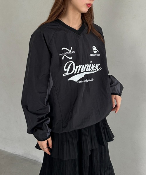 MYMOOD.（マイムード）の「ナイロンユニフォーム長袖プルオーバー（Tシャツ/カットソー・レディース・ネイビー/ブラック/ホワイト・FREE）」の13枚目の写真