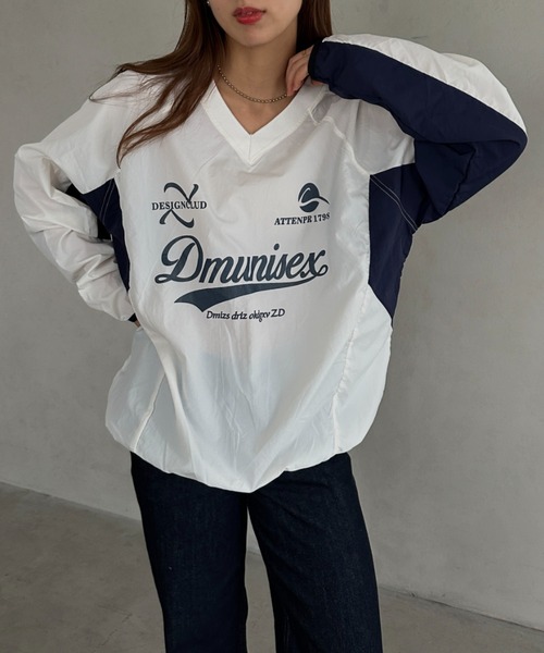 MYMOOD.（マイムード）の「ナイロンユニフォーム長袖プルオーバー（Tシャツ/カットソー・レディース・ネイビー/ブラック/ホワイト・FREE）」の7枚目の写真