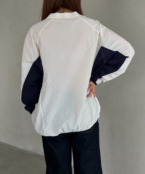 MYMOOD.（マイムード）の「ナイロンユニフォーム長袖プルオーバー（Tシャツ/カットソー・レディース・ネイビー/ブラック/ホワイト・FREE）」の8枚目の写真