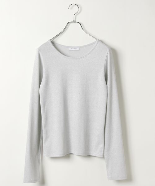 PAGEBOY（ページボーイ）の「キラキラカットロングスリーブ/ラメインナー　【新色追加】（Tシャツ/カットソー・レディース・ブラック/オフホワイト/シルバー/グレー系その他/ブラウン/ダークネイビー・FREE）」の22枚目の写真
