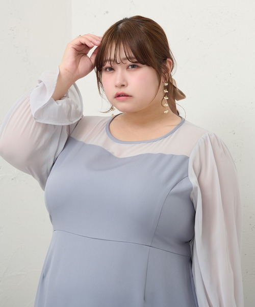louiosy ルオシー　シアードットワンピース　ブラック　3L 新品タグ付き LADY LUCK LUCA ワンピース LC/LLL 袖ドットチュールワンピース