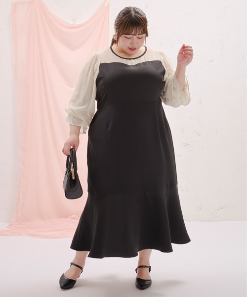 新品未使用♦ルイルエブティック マーメイドワンピース 結婚式 大きいサイズ RUIRUE BOUTIQUE パーティードレス 結婚式 ロングワンピース