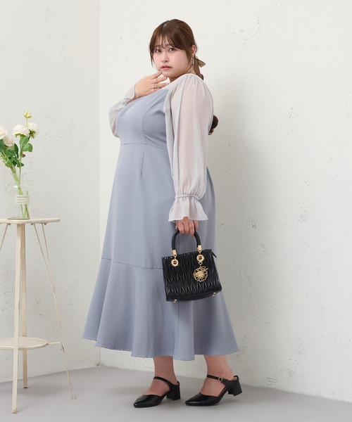 Louiosy（ルオシー）の「【大きいサイズ】シアー切り替えマーメイド