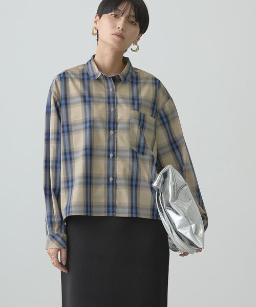 AMERICAN HOLIC(アメリカンホリック)の「イージーケアショート丈チェックシャツ(シャツ/ブラウス・レディース・ベージュ/ブラック・M/L)」の16枚目の写真