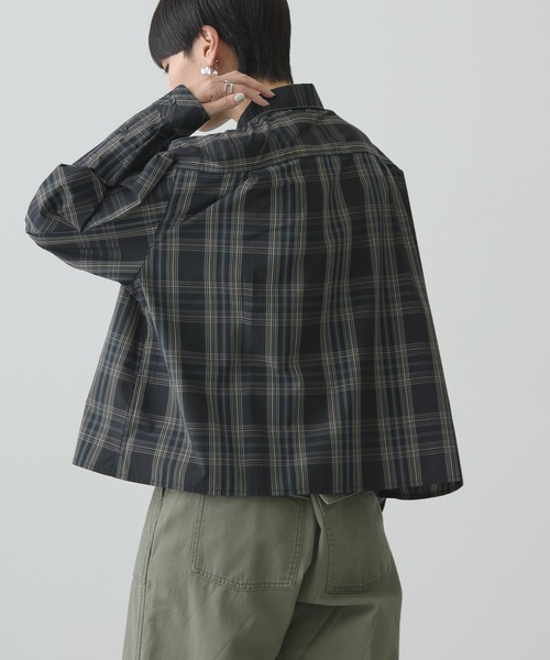AMERICAN HOLIC(アメリカンホリック)の「イージーケアショート丈チェックシャツ(シャツ/ブラウス・レディース・ベージュ/ブラック・M/L)」の10枚目の写真