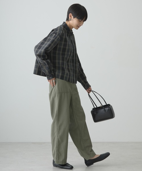 AMERICAN HOLIC(アメリカンホリック)の「イージーケアショート丈チェックシャツ(シャツ/ブラウス・レディース・ベージュ/ブラック・M/L)」の6枚目の写真