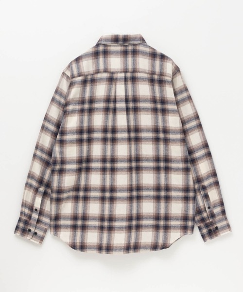 NAVY（ネイビー）の「柔らかな風合いの チェックシャツ（シャツ/ブラウス・メンズ・レッド/ダークネイビー/ネイビー/オフホワイト/ブラック/ライトベージュ・M/L/XL）」の16枚目の写真