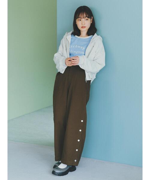 ehka sopo(エヘカソポ)の「サイドボタンハイウエストパンツ(その他パンツ・レディース・ブラック/ブラウン/ベージュ・F)」の6枚目の写真
