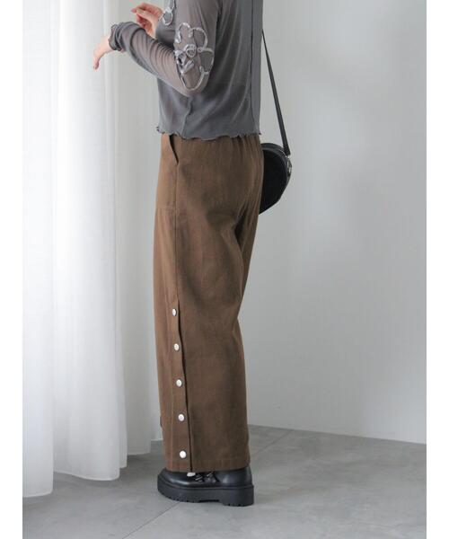 ehka sopo(エヘカソポ)の「サイドボタンハイウエストパンツ(その他パンツ・レディース・ブラック/ブラウン/ベージュ・F)」の9枚目の写真