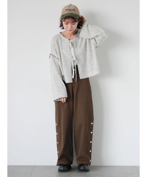 ehka sopo(エヘカソポ)の「サイドボタンハイウエストパンツ(その他パンツ・レディース・ブラック/ブラウン/ベージュ・F)」の21枚目の写真