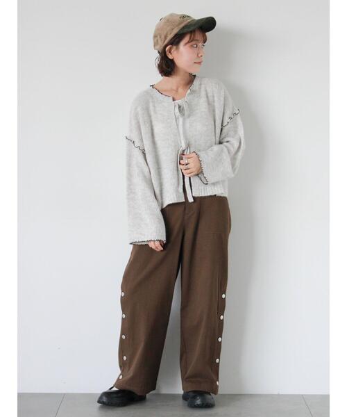 ehka sopo(エヘカソポ)の「サイドボタンハイウエストパンツ(その他パンツ・レディース・ブラック/ブラウン/ベージュ・F)」の22枚目の写真