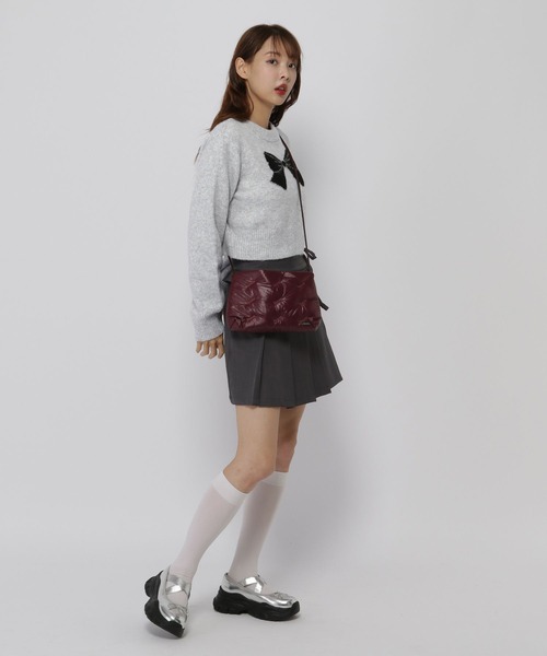 3.3 Field Trip （3.3フィールドトリップ）の「3.3 Field Trip／BIGリボンニット（ニット/セーター・レディース・ブルー/ライトグレー・FREE）」の4枚目の写真