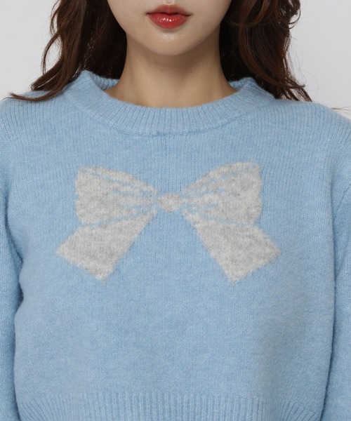 3.3 Field Trip （3.3フィールドトリップ）の「3.3 Field Trip／BIGリボンニット（ニット/セーター・レディース・ブルー/ライトグレー・FREE）」の17枚目の写真