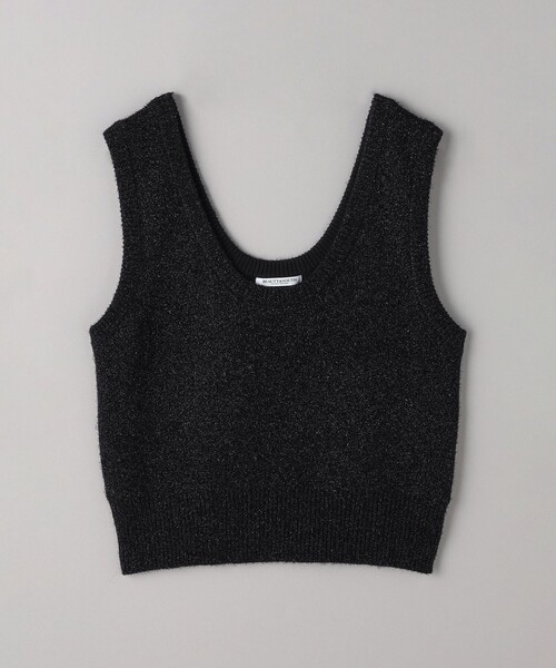 美品】B&Y UNITED ARROWS ラメニットラウンドネックノースリーブ