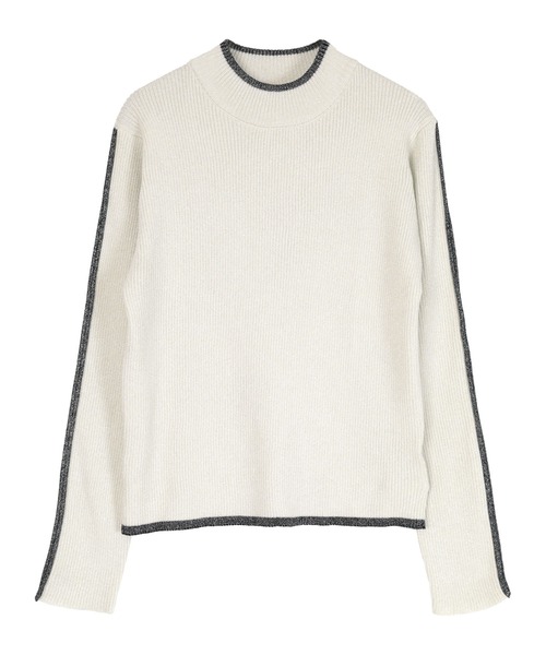 miette（ミエット）の「配色ラインラメリブニット（ニット/セーター・レディース・ブルー/ブラック/アイボリー・FREE）」の14枚目の写真