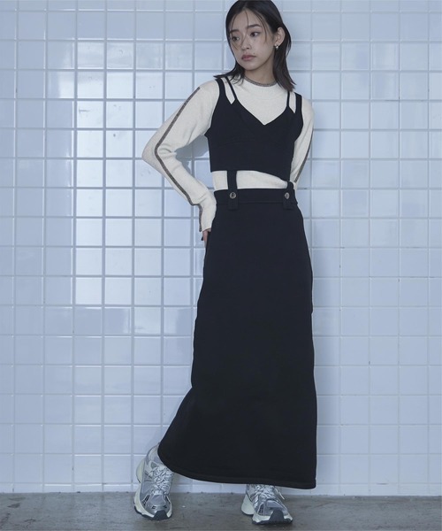 miette（ミエット）の「配色ラインラメリブニット（ニット/セーター・レディース・ブルー/ブラック/アイボリー・FREE）」の4枚目の写真