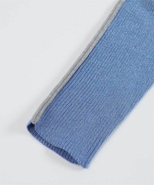 miette（ミエット）の「配色ラインラメリブニット（ニット/セーター・レディース・ブルー/ブラック/アイボリー・FREE）」の16枚目の写真