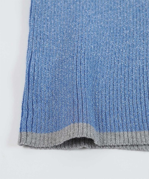 miette（ミエット）の「配色ラインラメリブニット（ニット/セーター・レディース・ブルー/ブラック/アイボリー・FREE）」の17枚目の写真