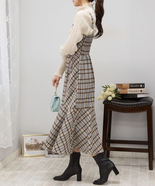 ○新品○正絹ワンピース○着物ドレス○スカーフ付○バックゴマ