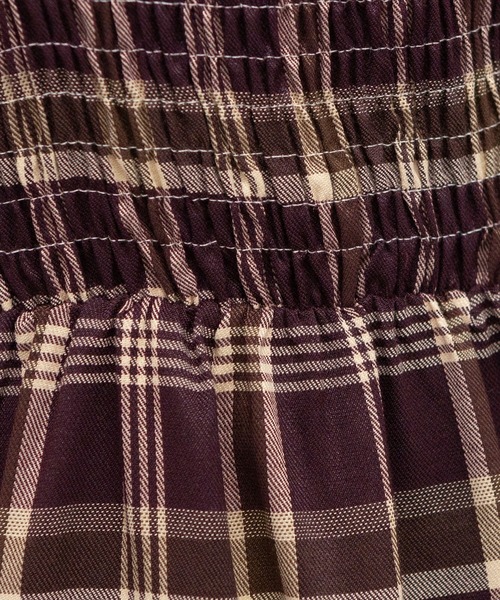 セール】チェック柄 裾マーメイド切替 ロングジャンスカ ワンピース